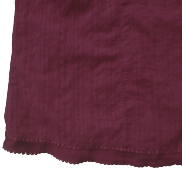Penningtons Eyelet Red Wine Cotton Blouse with Sheet Trim 18 - Picture 5 of 9